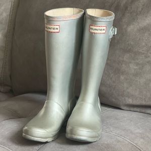Hunter Little Kids Pull On Waterproof Rainboots Silver Girls Size US 2B/3G